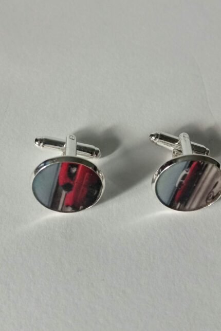 Χειροποίητα μανικετόκουμπα με υγρό γυαλί "Κούβα"