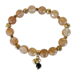 Ελαστικό βραχιόλι με μπεζ ρουτίλιο