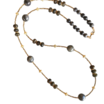 Μακρύ κολιέ με λαμπραντορίτη και αιματίτες