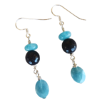 Σκουλαρίκια με μπλε χρυσόλιθο και γαλάζιο νεφρίτη