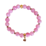 Ελαστικό βραχιόλι με ροζ αχάτη