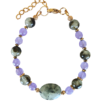 Βραχιόλι με μωβ jade και πρενίτη