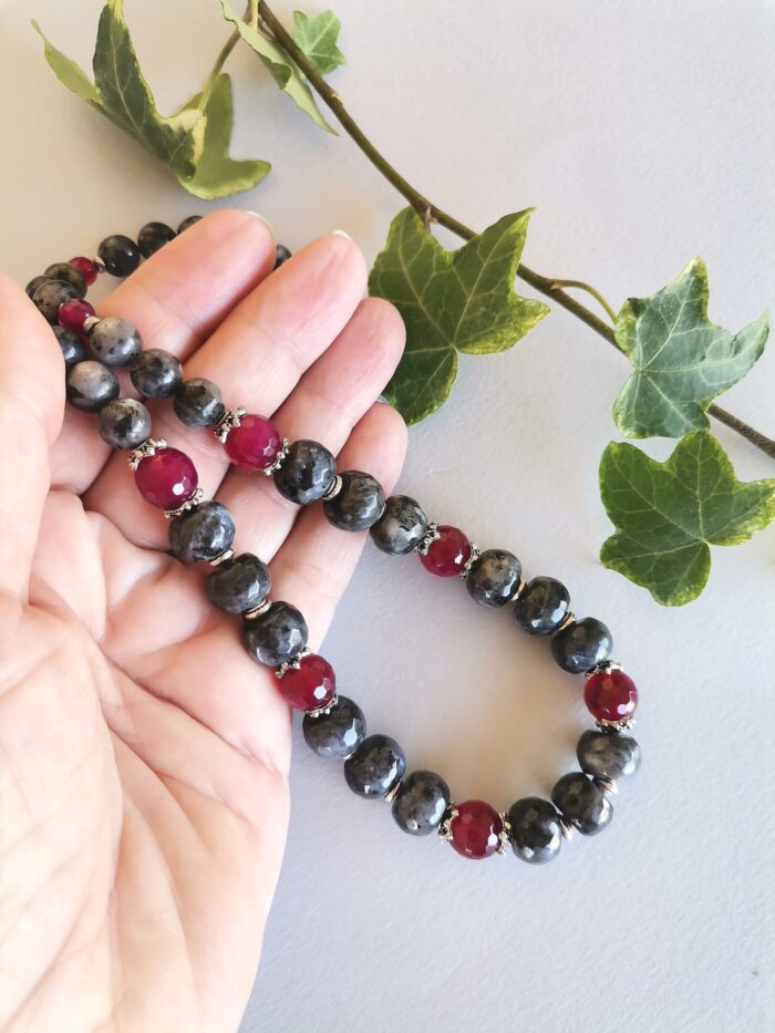 Κολιέ με Λαρβικίτη και Αχάτη Ruby - Image 5
