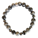 Ελαστικό Βραχιόλι με Λαρβικίτη και Αιματίτες
