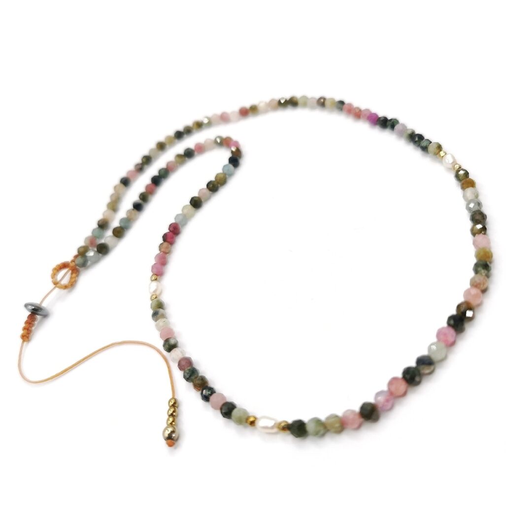 Tourmaline choker κολιέ τσοκερ με τουρμαλίνη και μαργαριτάρια 1