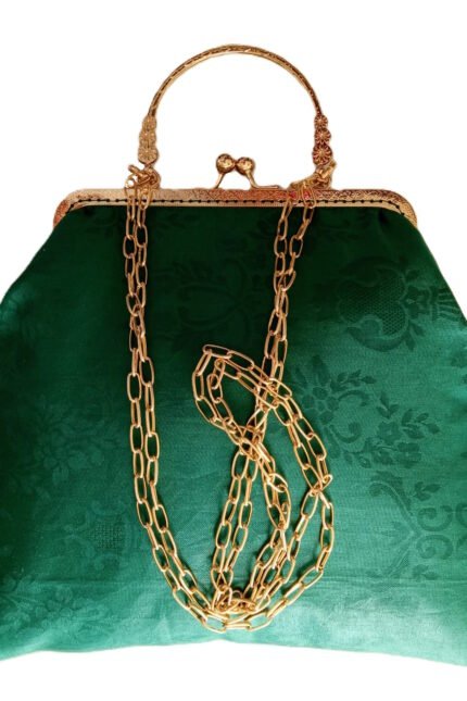 Χειροποίητη τσάντα πράσινη σε στυλ vintage