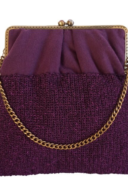 Χειροποίητη τσάντα σε στυλ vintage μωβ