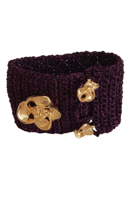 Χειροποίητο βραχιόλι πλεκτό μωβ