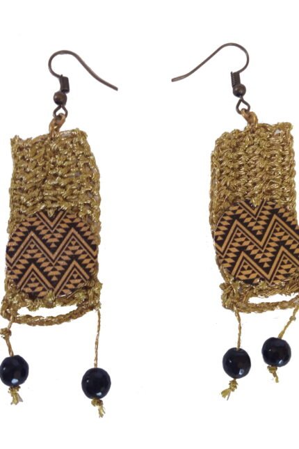 Χειροποίητα κρεμαστά σκουλαρίκια πλεκτά