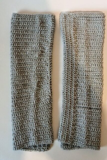 Χειροποίητα πλεκτά μανίκια ασημί