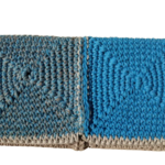 Πλεκτός φάκελος πολύχρωμος με αποχρώσεις μπλε-μπεζ