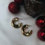 ''Demetra'' Σκουλαρίκια κρίκοι σε επίχρυσο ατσάλι