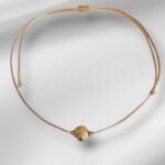 Τσόκερ γυναικείο χρυσαφί αχιβάδα μπεζ snake cord