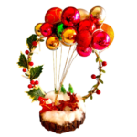 Γουρι 2026. Χειροποιητη Χριστουγεννιατικη ξυλινη συνθεση φωτιζομενη με led μπαταριας