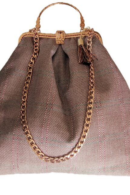 Χειροποίητη τσάντα χειρός και ώμου από ύφασμα