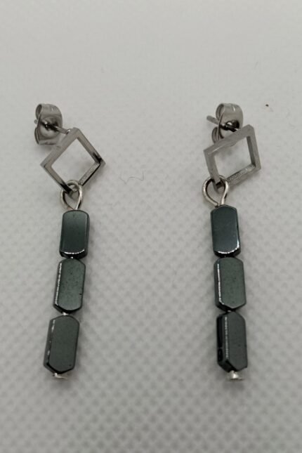 Κρεμαστά σκουλαρίκια με αιματίτες