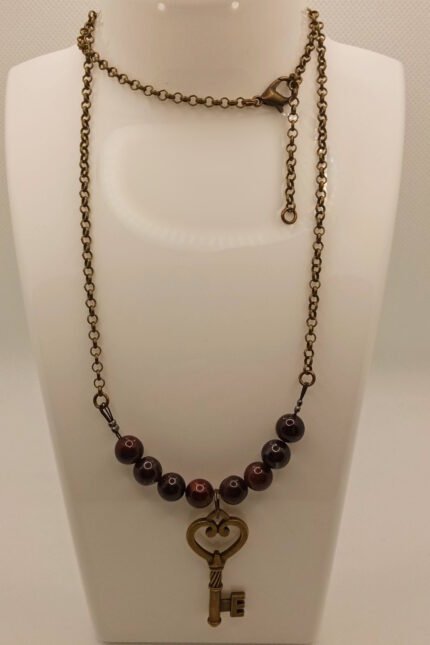 Χειροποίητο κολιέ κλειδί σε στυλ vintag