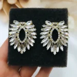 ''Athena'' Σκουλαρίκια κρεμαστά χρυσό με λαμπερές πέτρες