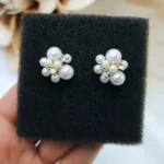 ''Pearl ball" Σκουλαρίκια νυφικά με πέρλες χρυσό με άσπρο