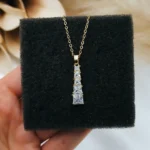 Μενταγιόν νυφικό με πέτρες ζιργκόν χρυσό