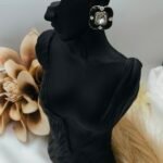 Vintage black flower earings