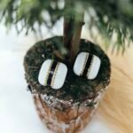 Vintage square white earrings