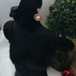 ''SCARLETT'' Κρεμαστά νυφικά σκουλαρίκια ροζ χρυσό με πέρλα