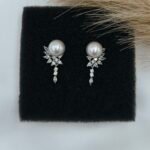 " Enny " νυφικά σκουλαρίκια ασημί με πέρλα