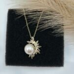 '' Eira '' Νυφικό μενταγιόν επίχρυσο με πέρλα