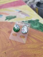 Σκουλαρίκια καρφωτά από πολυμερικό πηλό και υγρό γυαλί - Image 6