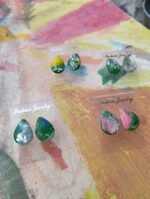 Σκουλαρίκια καρφωτά από πολυμερικό πηλό και υγρό γυαλί - Image 2