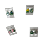 Σκουλαρίκια καρφωτά από πολυμερικό πηλό και υγρό γυαλί