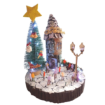 Γουρι 2026. Χειροποιητη Χριστουγεννιατικη συνθεση ,φωτιζομενη με led