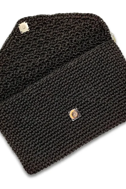 Βραδινή τσάντα χιαστί μαύρη με αλυσίδα