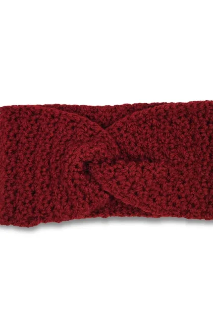 Μπορντώ πλεκτή κορδέλα μαλλιών