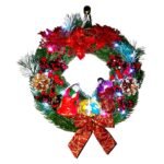 Χειροποιητο  Χριστουγεννιατικο  Στεφανι, με   αναπαρασταση  της  Γεννησης .Φωτιζομενο με led μπαταριας