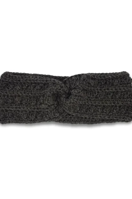 Γκρι πλεκτή κορδέλα με ανάγλυφο σχέδιο