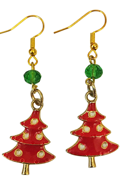 Σκουλαρίκια κόκκινο christmas tree
