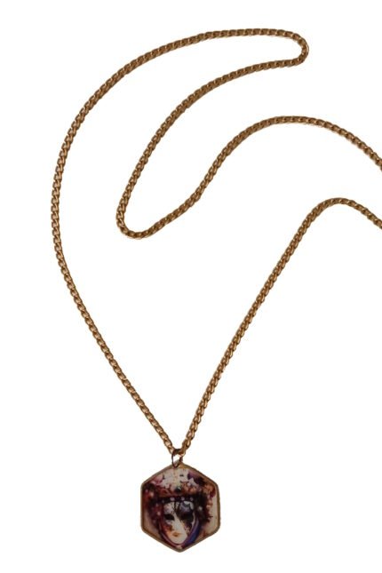 Χειροποίητο κολιέ μάσκα με υγρό γυαλί