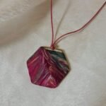 Χειροποίητο κολιέ βενετσιάνικη μάσκα με υγρό γυαλί - Image 4