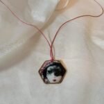 Χειροποίητο κολιέ βενετσιάνικη μάσκα με υγρό γυαλί - Image 3