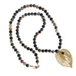 Κολιέ Ροζάριο με Απολιθωμένο Ξύλο