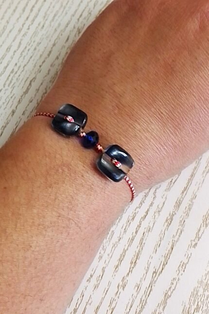 Μαρτάκι γυναικείο κουμπιά μπλε τετράγωνα μικρά