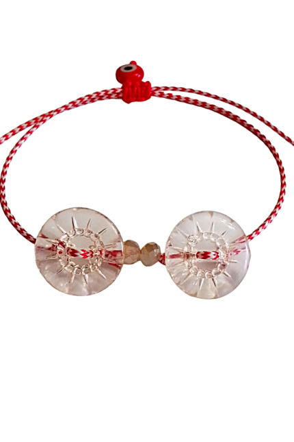 Μαρτάκι γυναικείο δύο κουμπιά σαμπανιζέ στρογγυλά λουλούδι