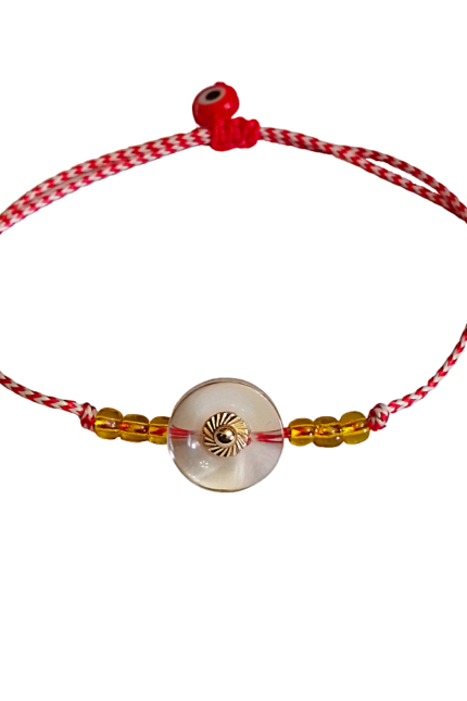 Μαρτάκι γυναικείο διάφανο κουμπί γυάλινες χάντρες