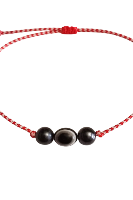 Μαρτάκι γυναικείο μαύρο ματάκι και χάντρες