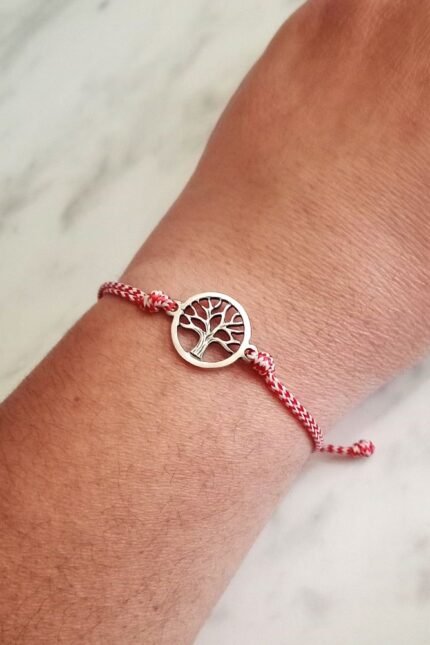 Μαρτάκι γυναικείο δέντρο της ζωής ασημί