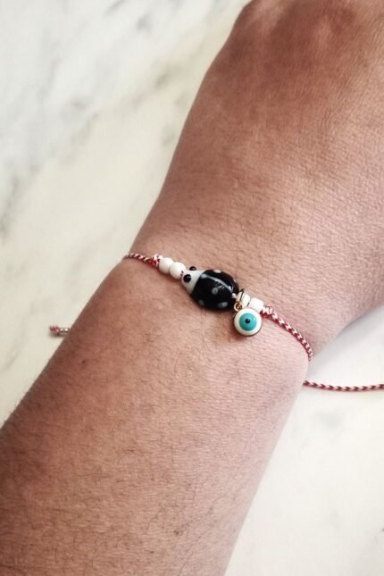 Μαρτάκι γυναικείο μαύρη πασχαλίτσα