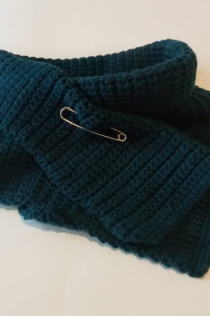 Χειροποίητος λαιμός-κασκόλ πετρόλ