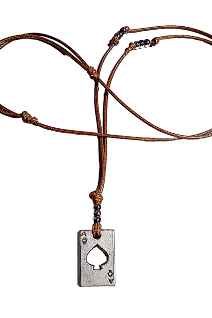 Αντρικό μενταγιόν σοκολά δερματίνη μεταλλικό τραπουλόχαρτο